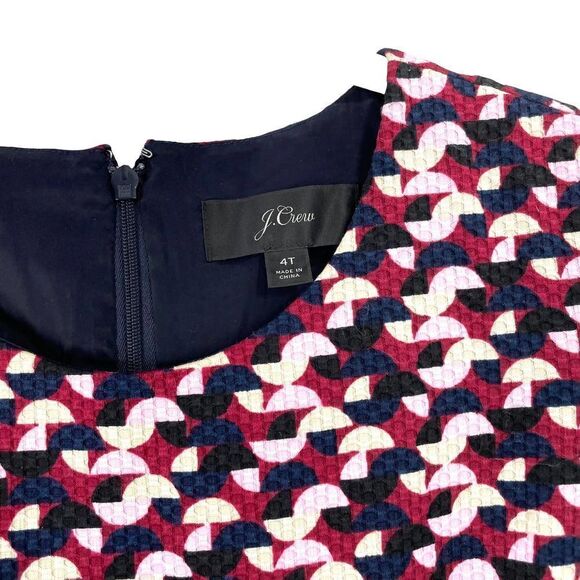 J. Crew sleeveless geometric printed sheath midi dress Sz 4T Tall - Picture 3 of 7